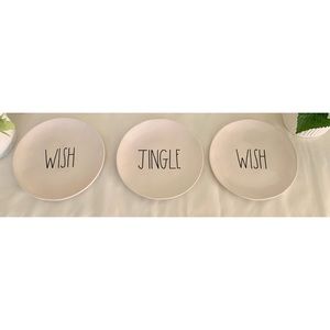 Rae Dunn WISH & JINGLE Salad Plates Set of 3